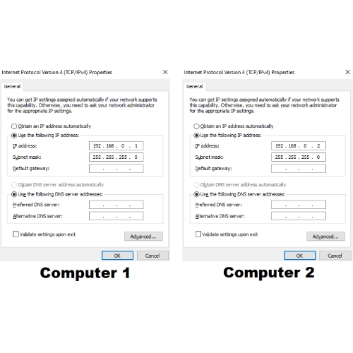شبکه کردن دو کامپیوتر با کابل شبکه در ویندوز 10